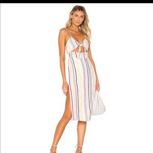 Majorelle Seashell Midi Dress in Stripe Multi